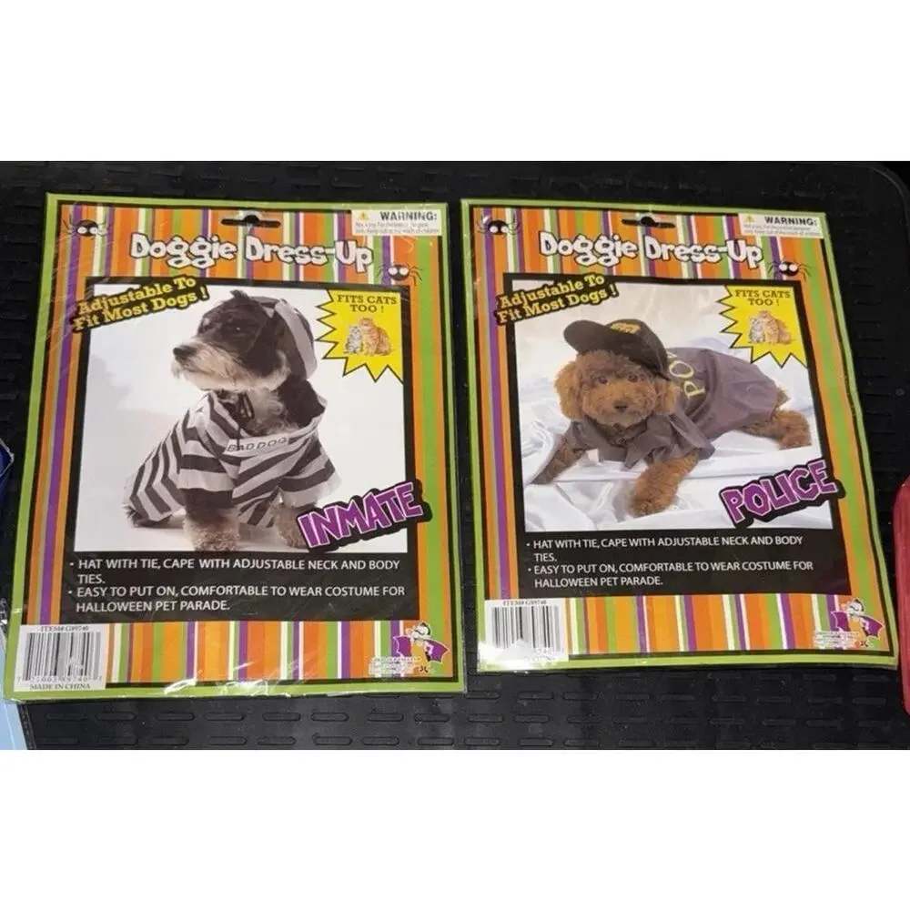 Doggie Dress Up Police And InmateDog CostumesSmall to Medium Dogs NEW Set